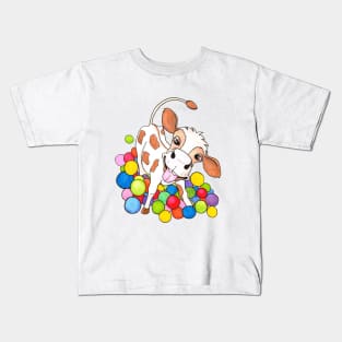 Funny Cow in a Ball Sea Kids T-Shirt